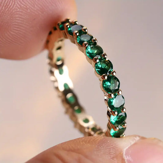 Guld Smaragd Evighed Ring