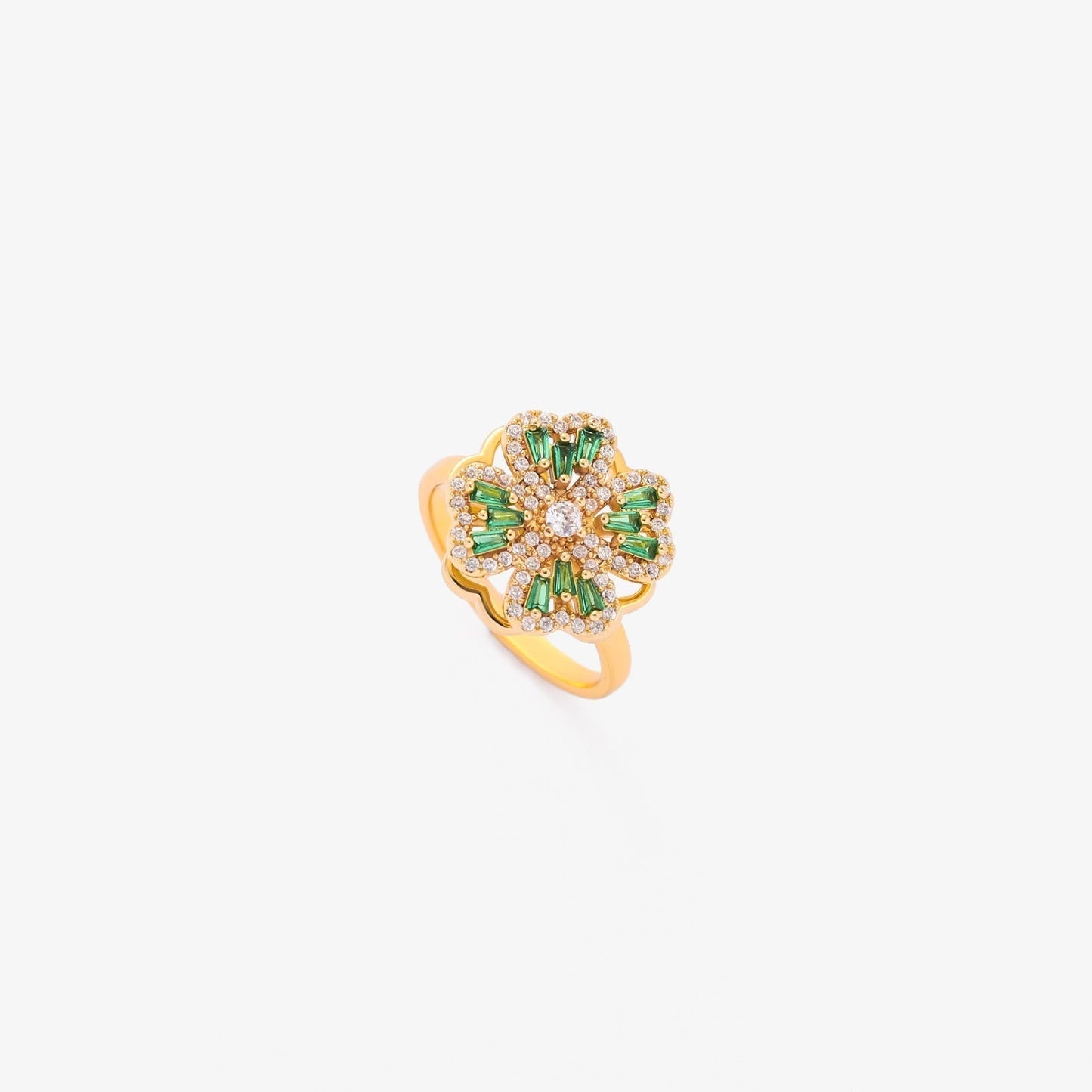 Smaragd Clover Drejering | Guld