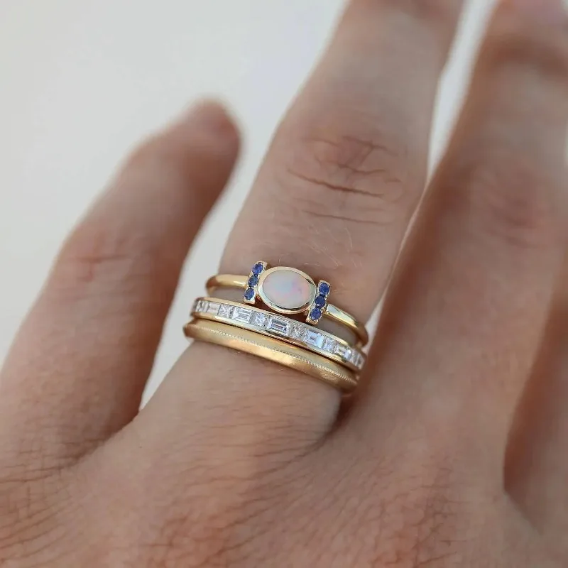 Guld Stacked Bezel Ring Sæt