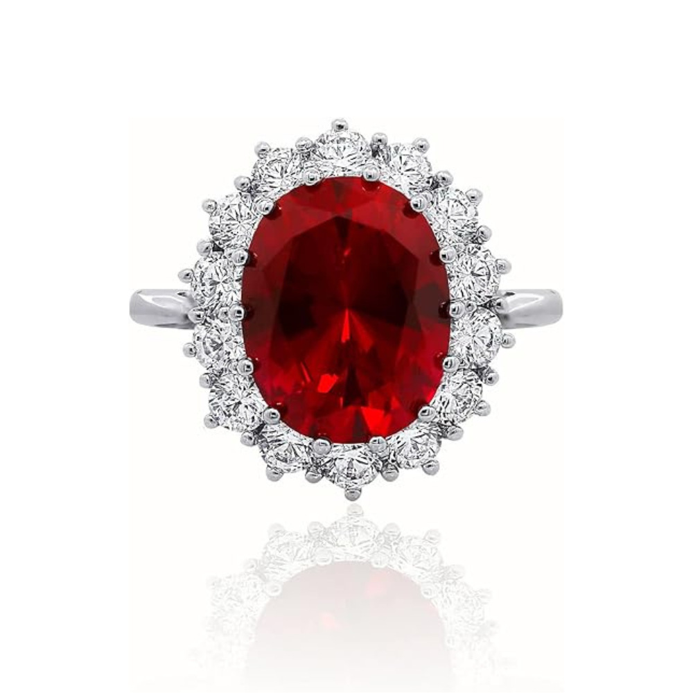 Scarlet Krone Rubin Ring | Hvidguld