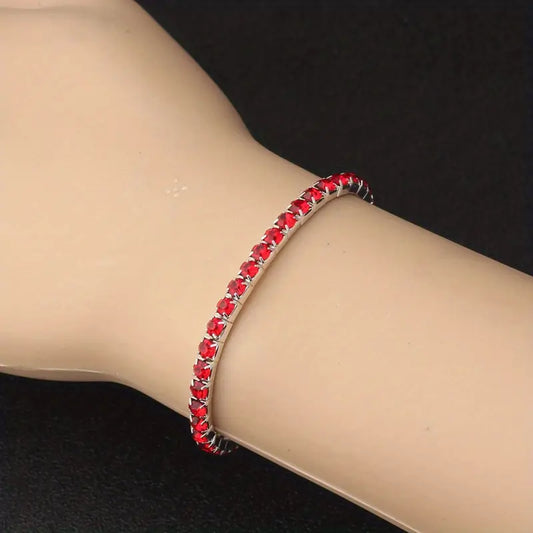 Sølv Rubin Tennisarmbånd