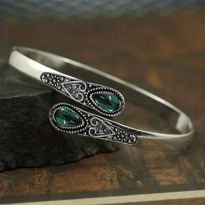 Sølv Smaragd Vintage Armring