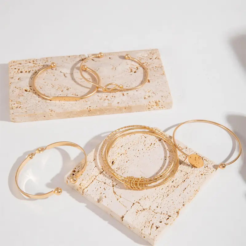 Knotted Elegance Armbånd Sæt | Guld