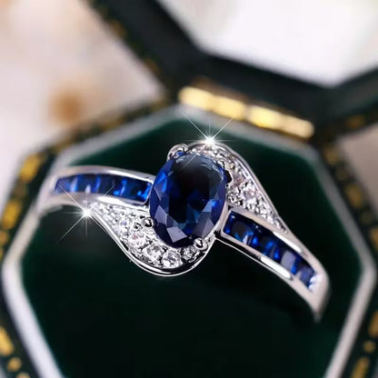 Safir Flow Ring | Hvidguld