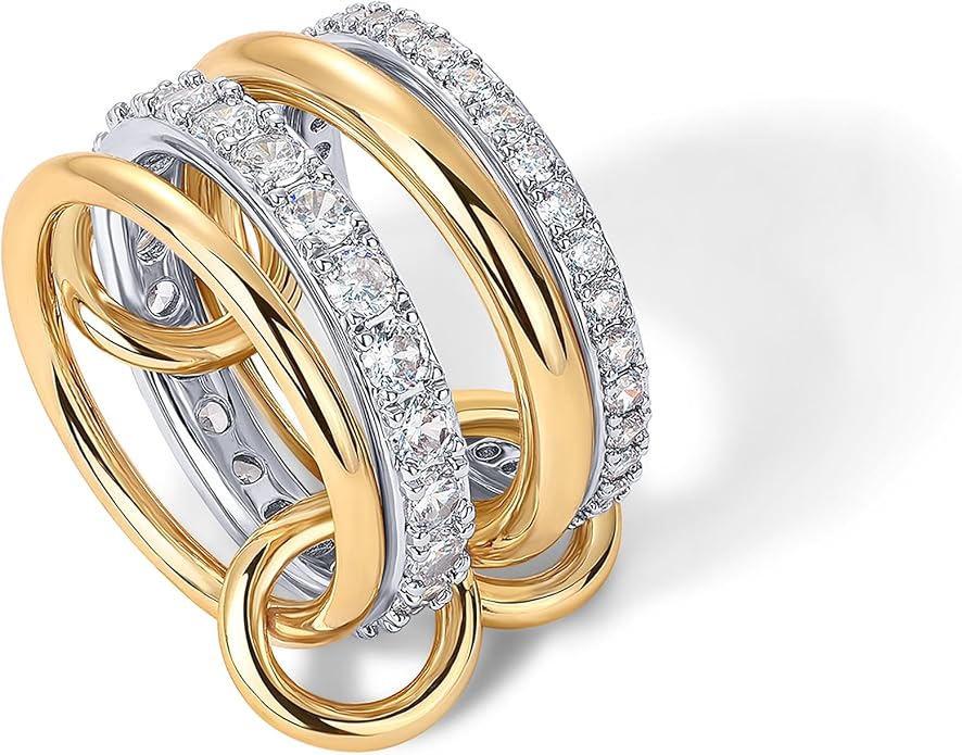 Interlock Stack Ringe | Guld