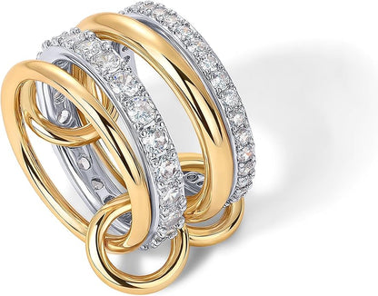 Interlock Stack Ringe | Guld