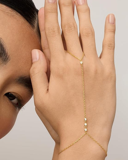 Perlet Handchain Armbånd | Guld