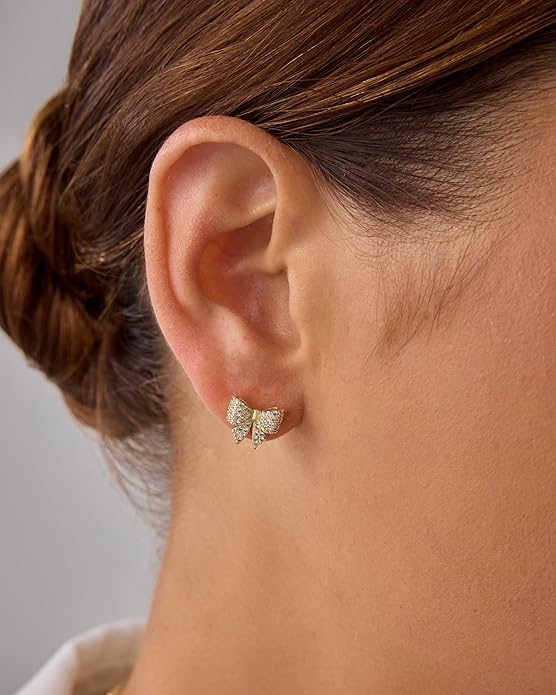 Bow Motif Øreringe | Guld