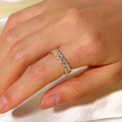 Clarisse Mønstret Guld Ring