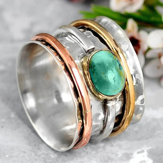 Sølv Guld og Roséguld Bezel Accent Ring