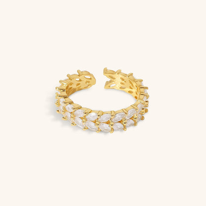 Clarisse Mønstret Guld Ring