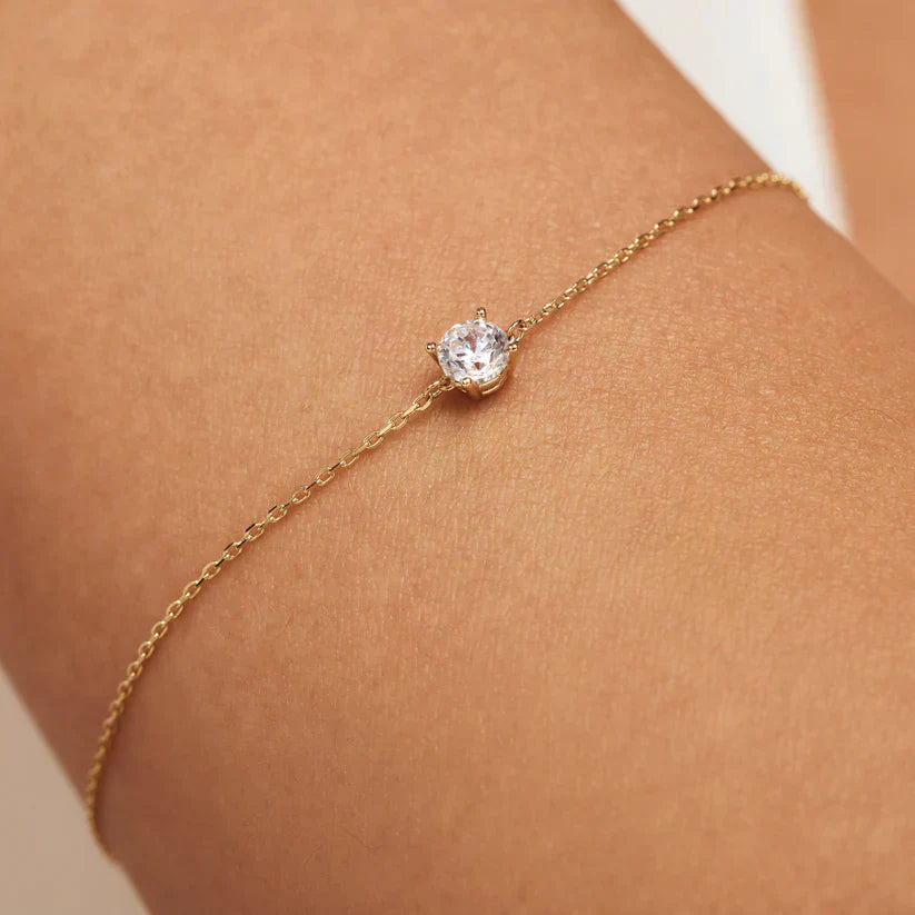 Cléa Moissanite Sten Armbånd | Guld