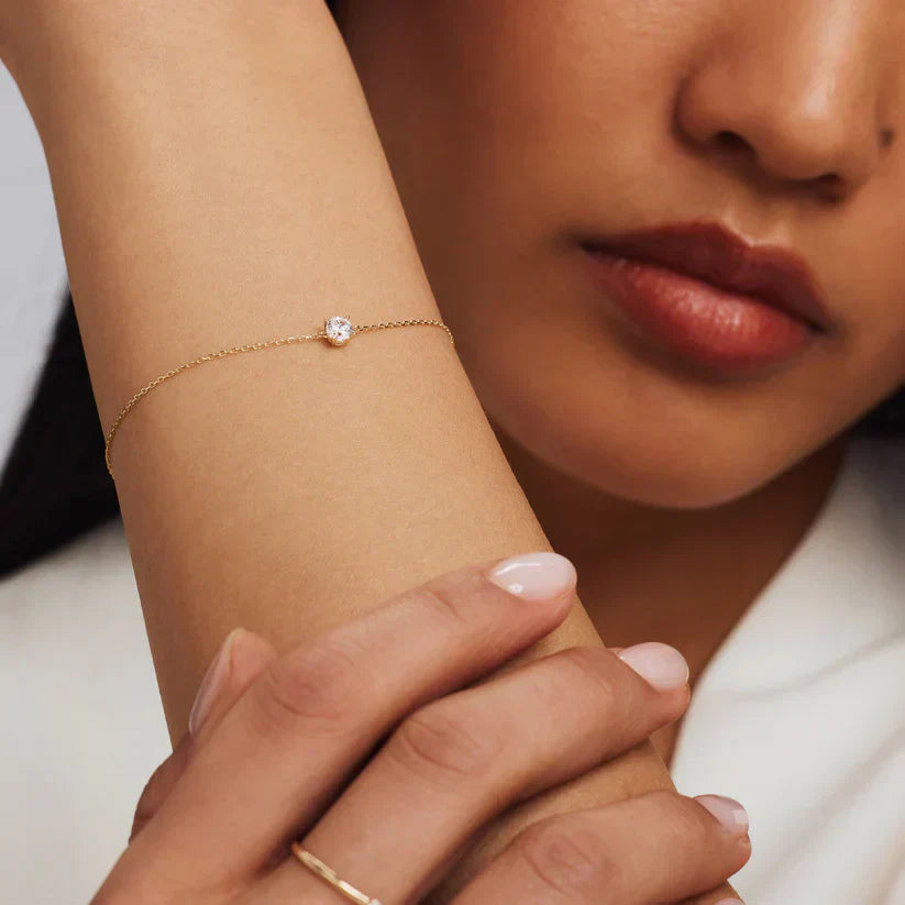 Cléa Moissanite Sten Armbånd | Guld