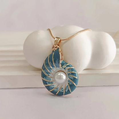 Seashell Perle Guld Halskæde