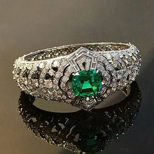 Smaragd Art Deco Ring | Hvidguld