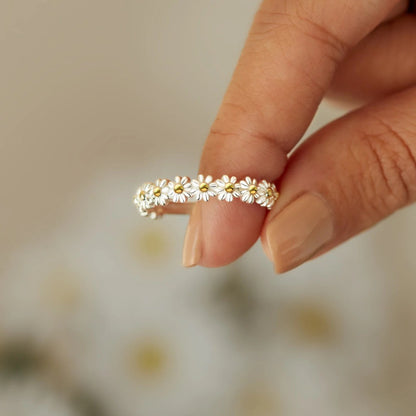 Sølv Blomstret Ring