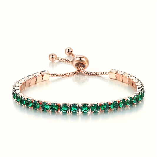 Guld Smaragd Adjustable Tennisarmbånd