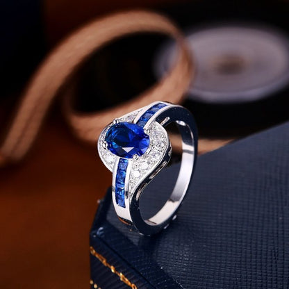 Safir Flow Ring | Hvidguld