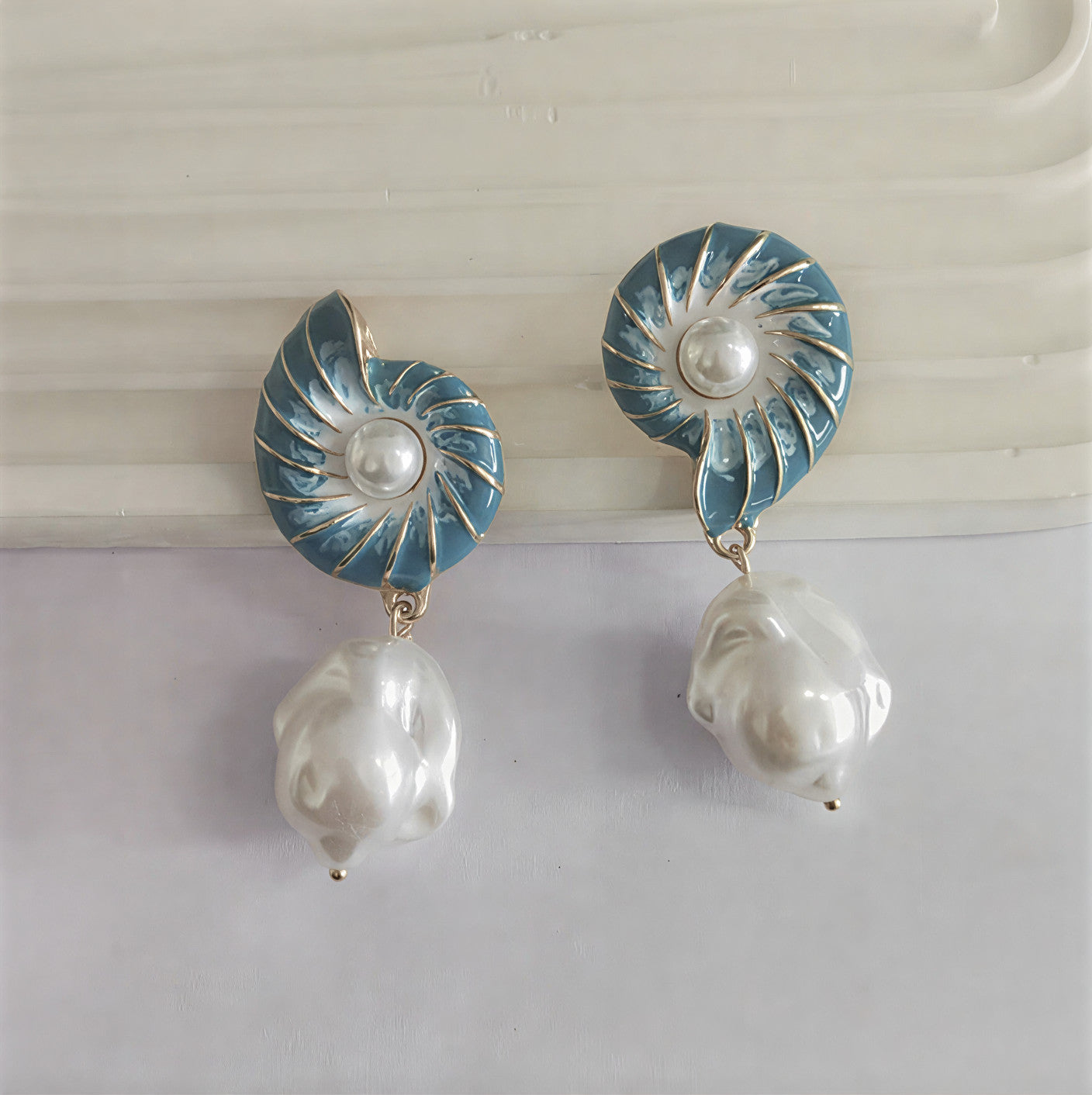 Seashell Perleøreringe