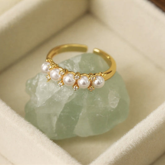 Five Perle Guld Ring