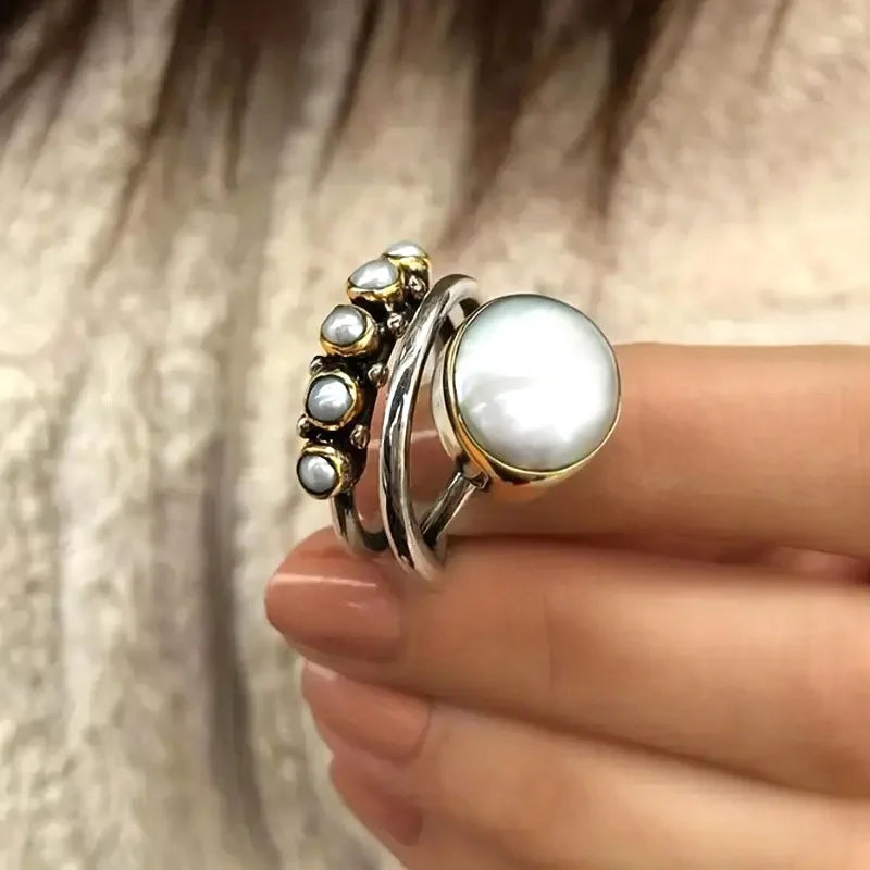Perle Stacking Ringe Sæt