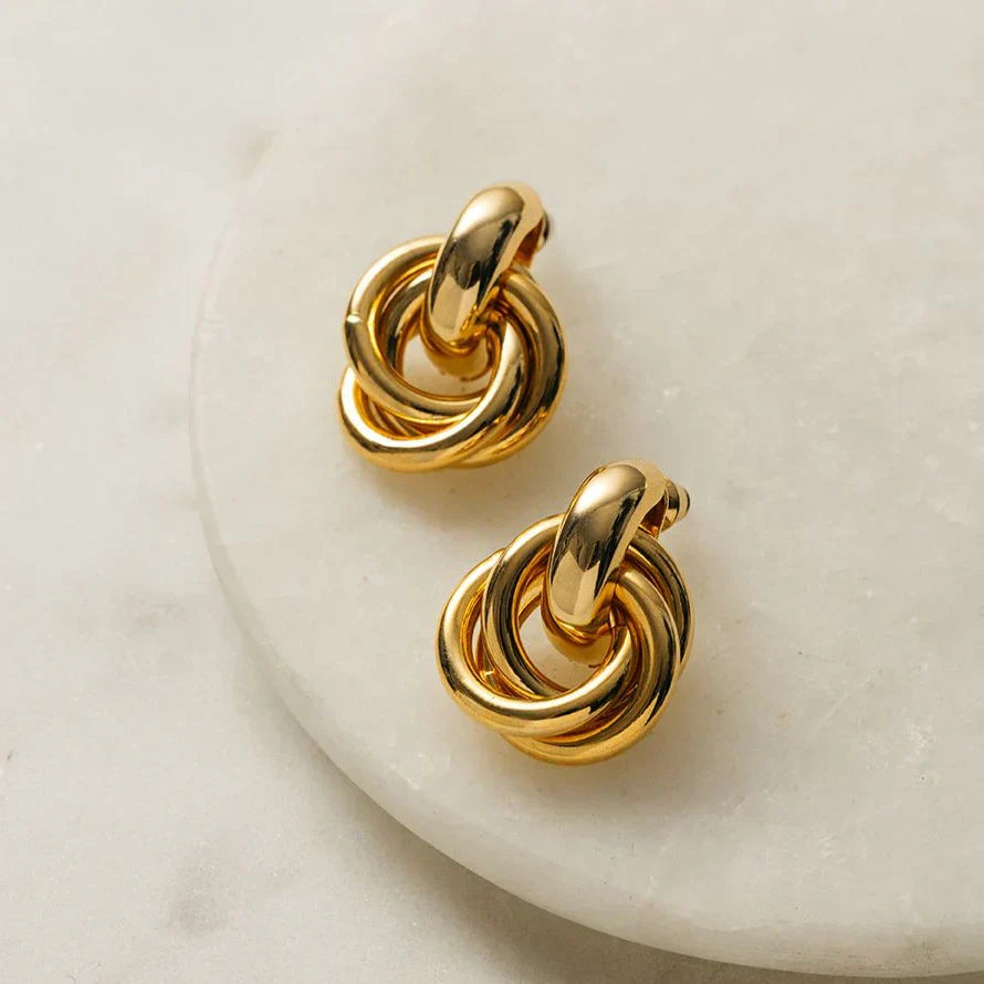 Statement Interlocking Øreringe | Guld