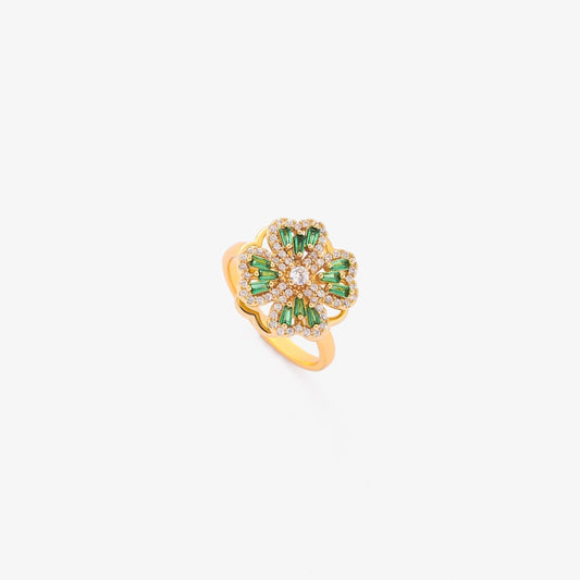 Smaragd Clover Drejering | Guld