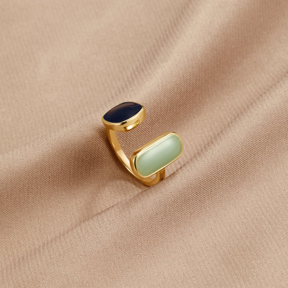 Guld Dual Sten Åben Ring
