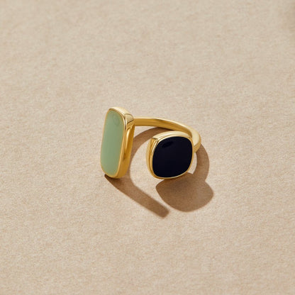 Guld Dual Sten Åben Ring