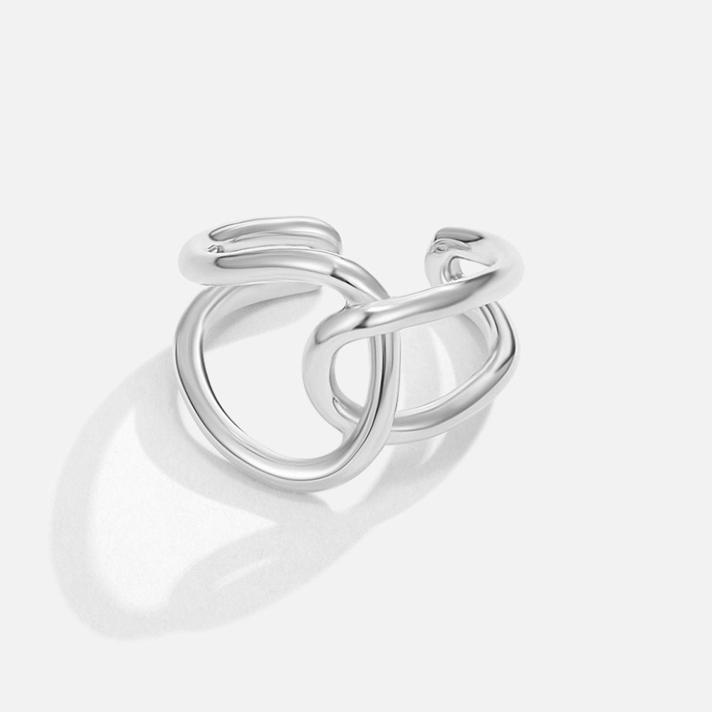 Sølv Interlocking Åben Ring