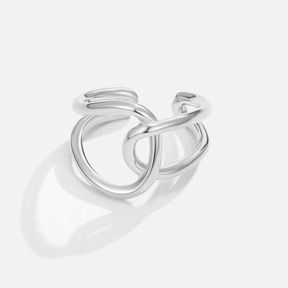 Sølv Interlocking Åben Ring