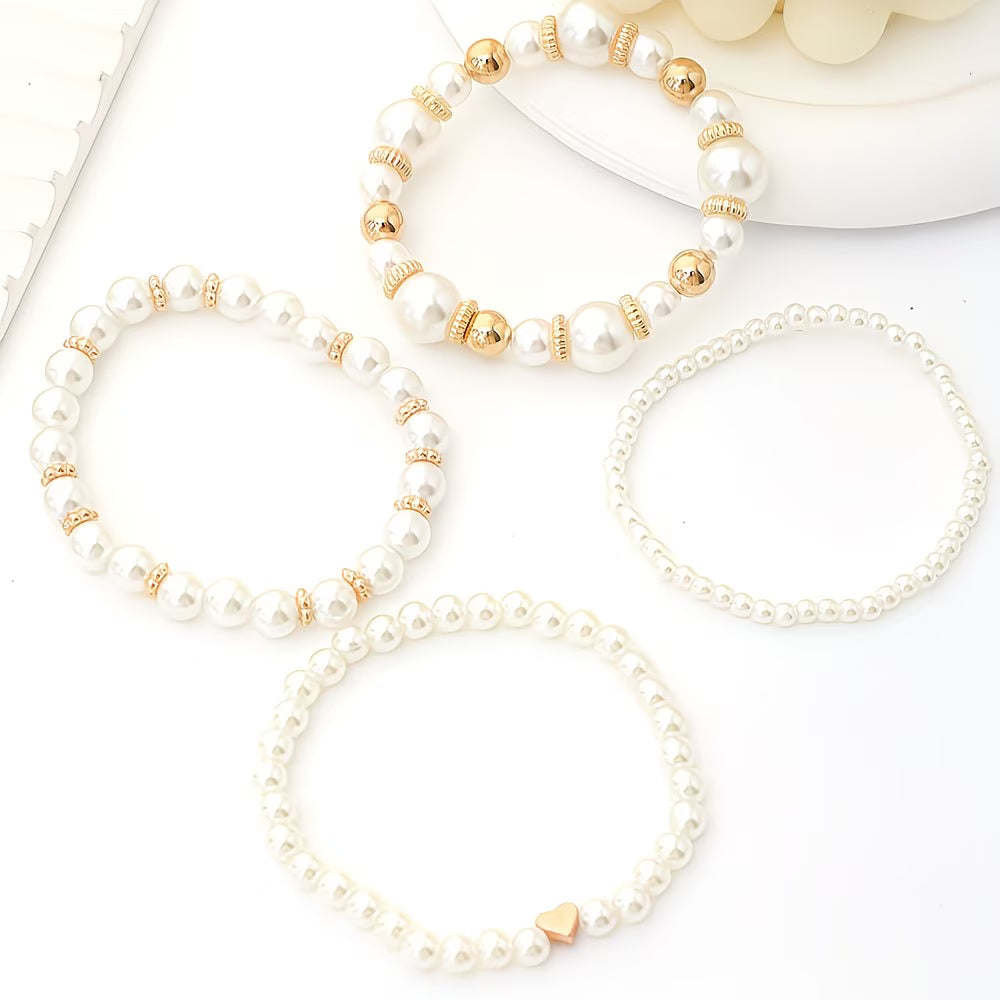 Perle Stacking Armbånd Sæt af 4