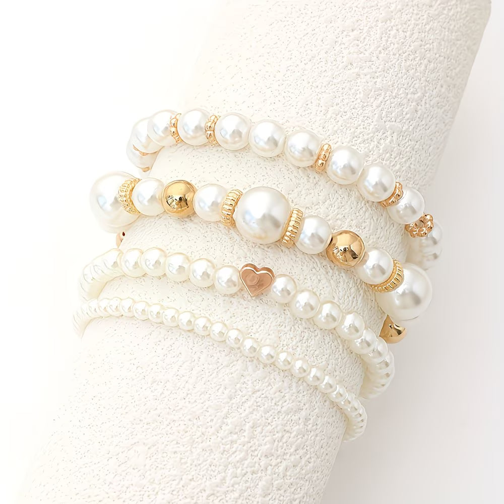 Perle Stacking Armbånd Sæt af 4