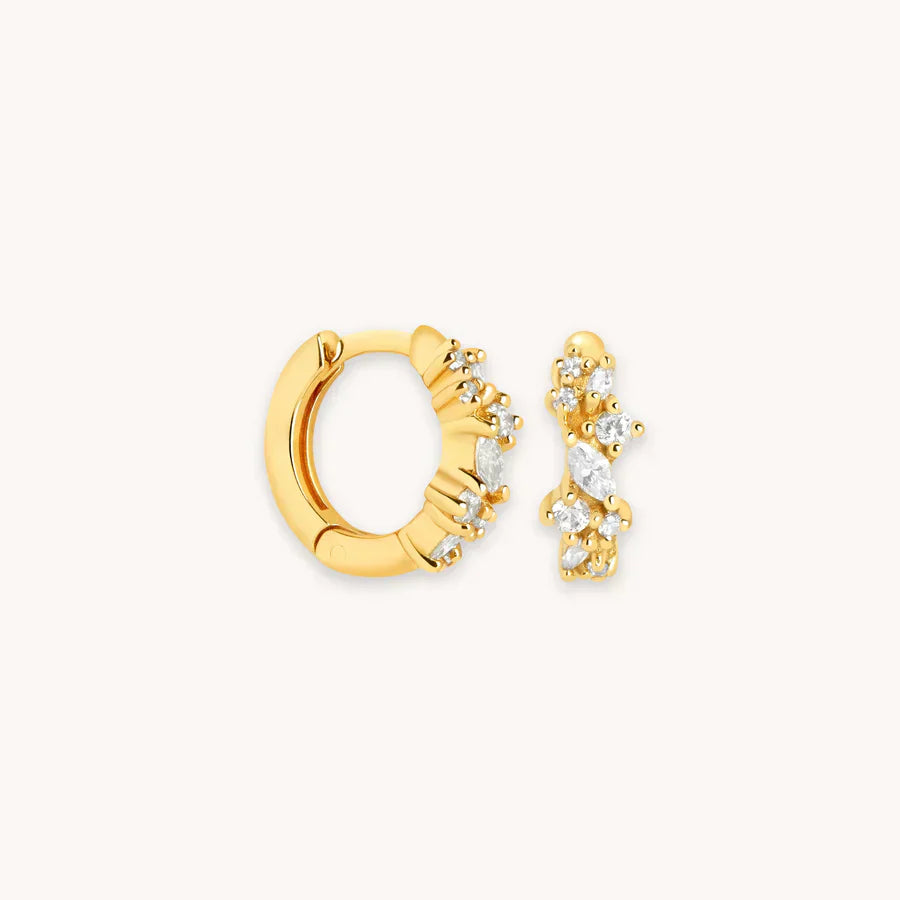 Krystal Cluster Huggies | Guld