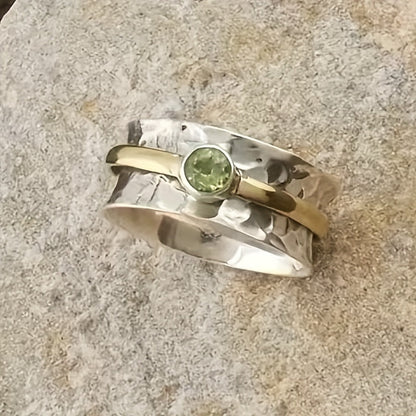 Sølv og Guld Rustic Bånd Ring
