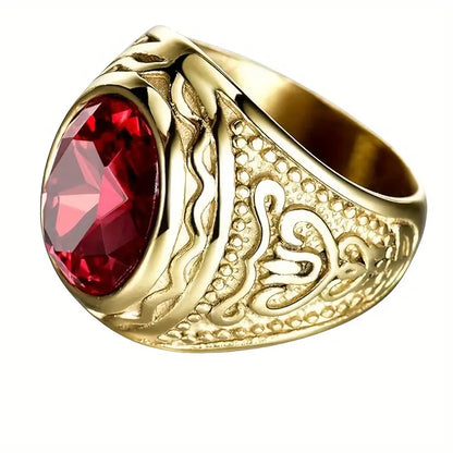 Guld Rubin Graveret Ring