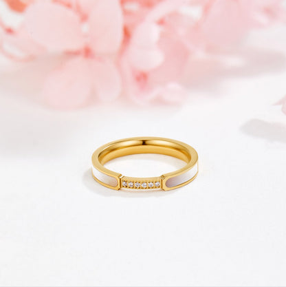 Guld Indlæg Bånd Ring