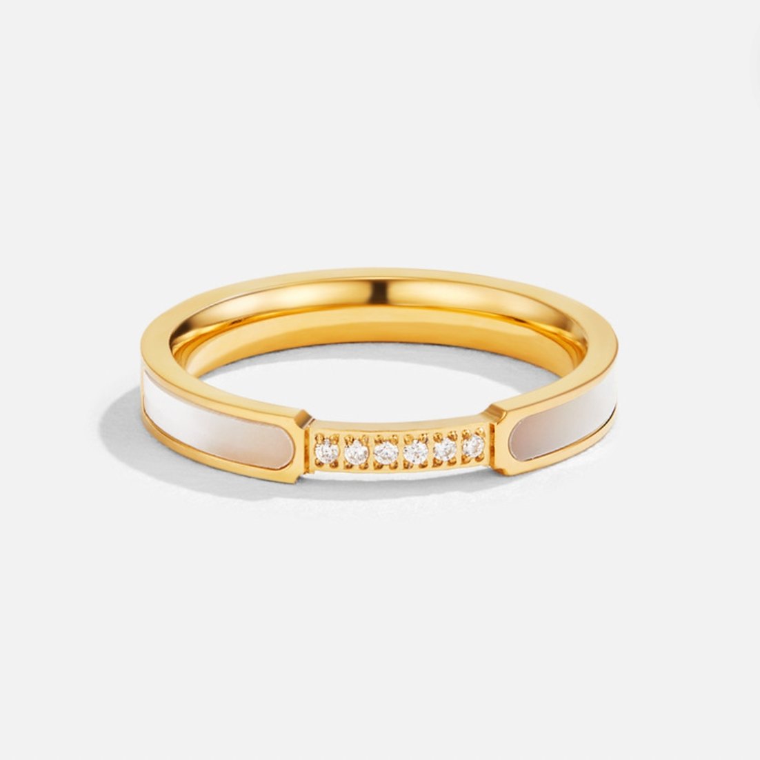 Guld Indlæg Bånd Ring