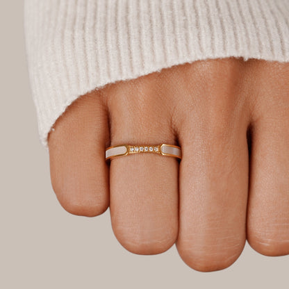Guld Indlæg Bånd Ring