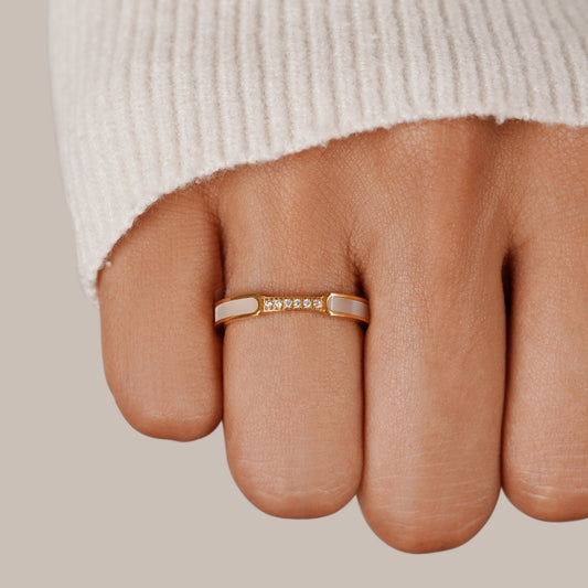 Guld Indlæg Bånd Ring