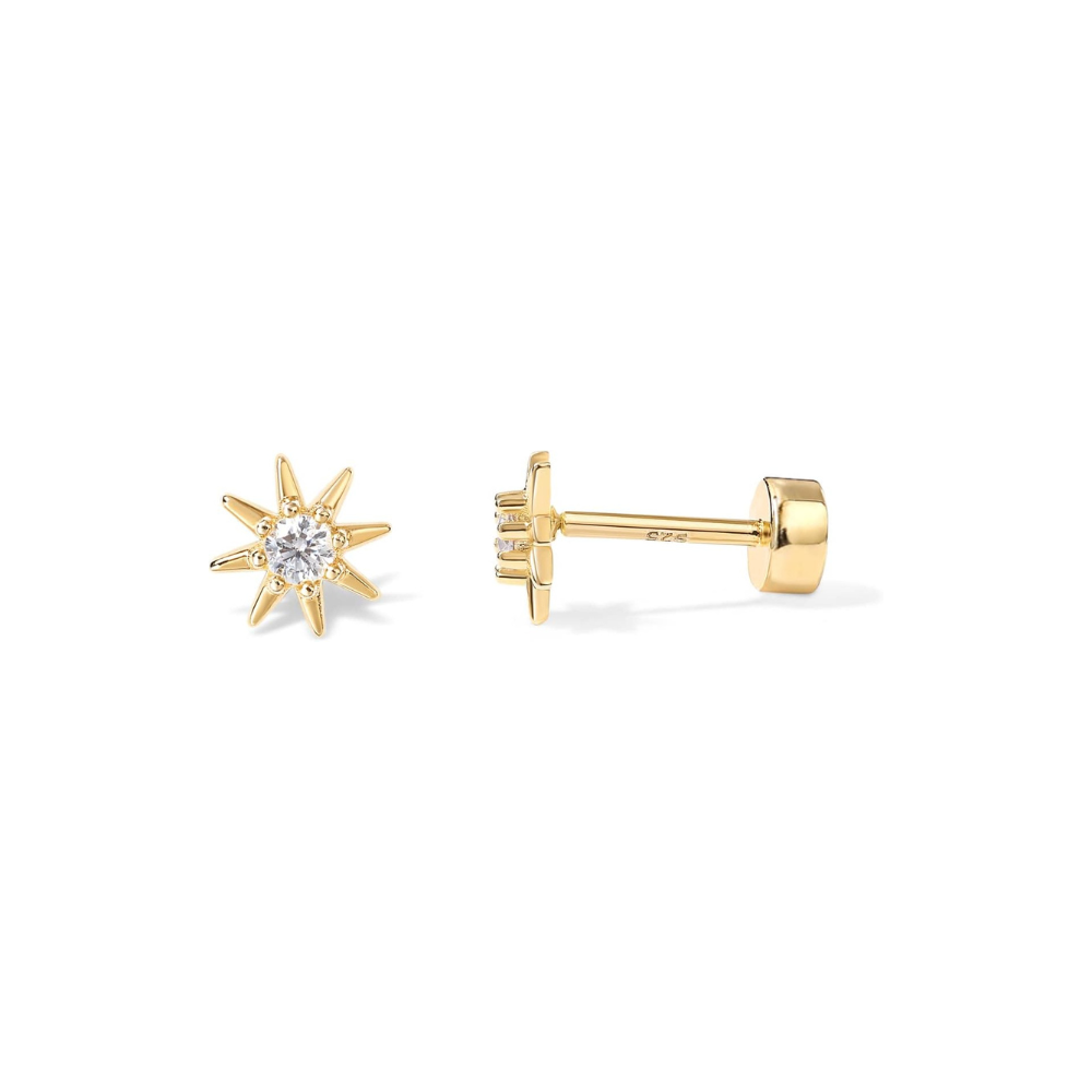Sunburst Øreringe | Guld