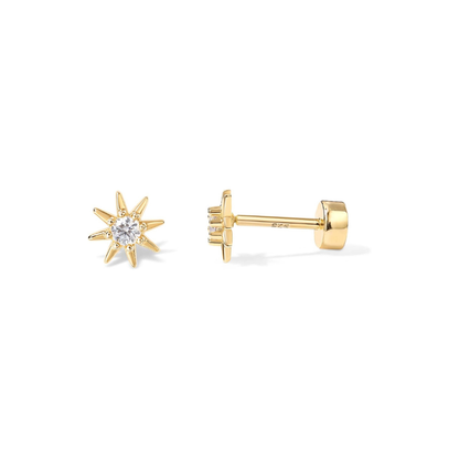 Sunburst Øreringe | Guld